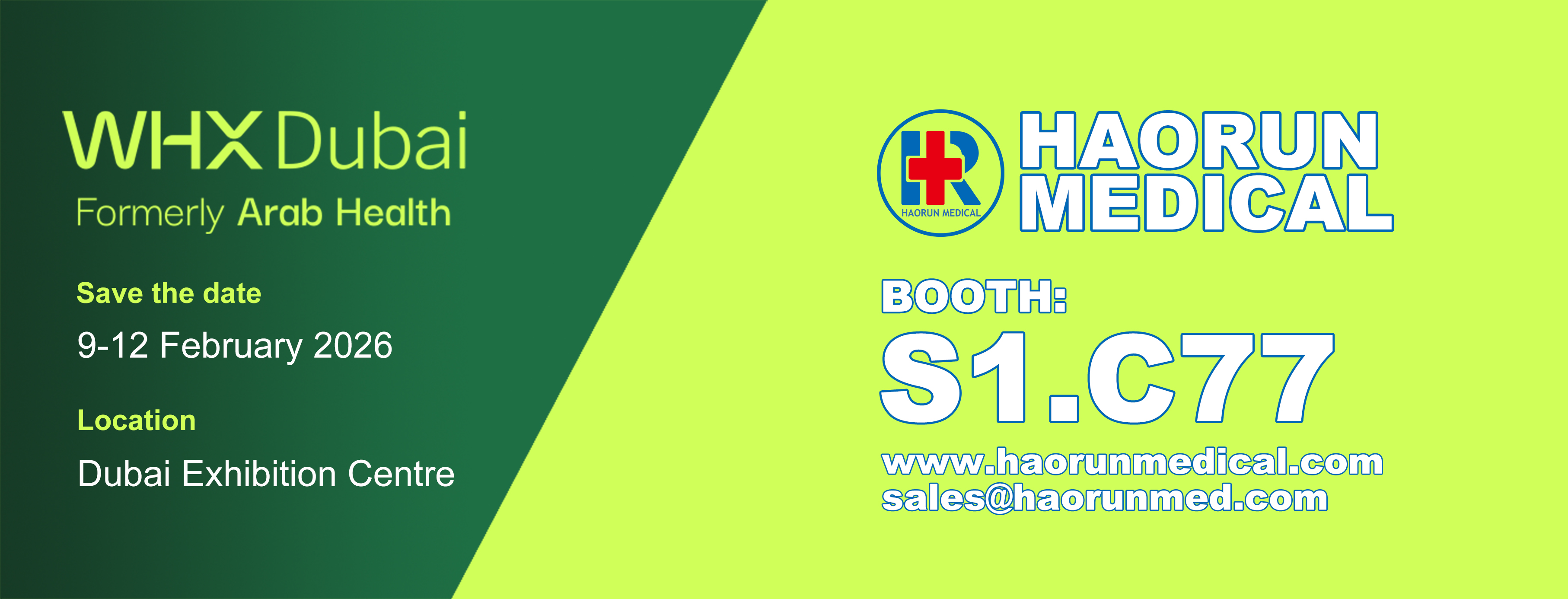 Haorun medical, 2026 DUBAI WHX kiállítási meghívó